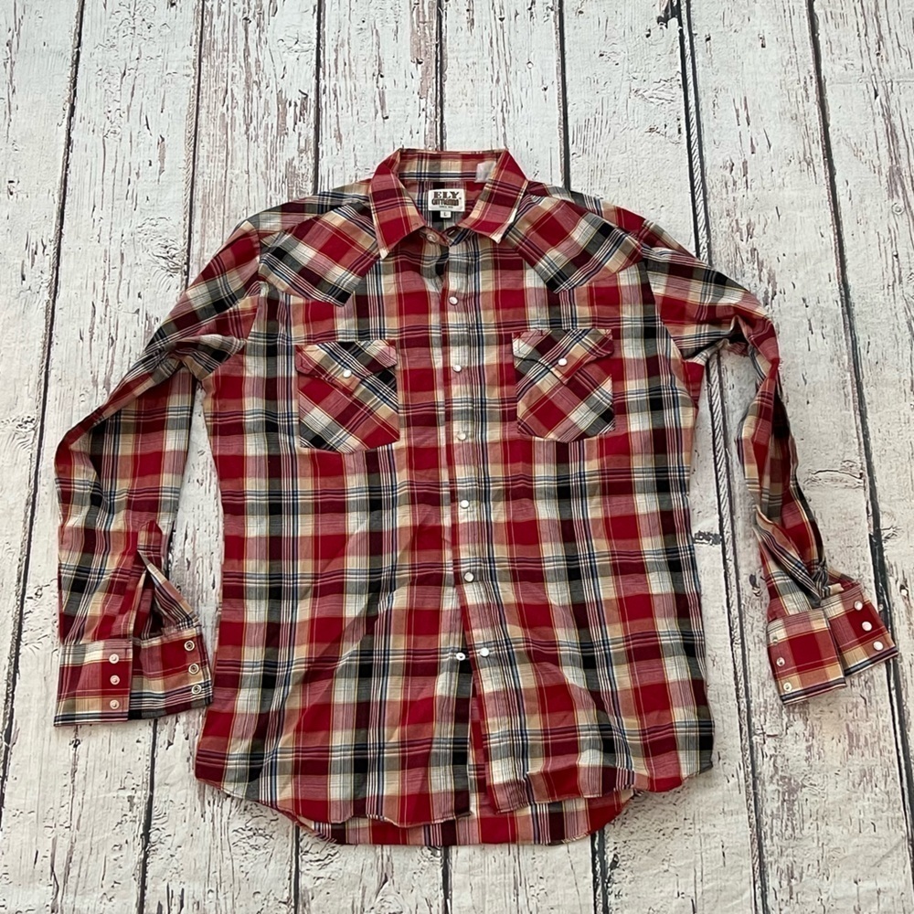 Vintage Ely Cattleman Western Pearl Snap Rockabilly Rancher Button Down Shirt